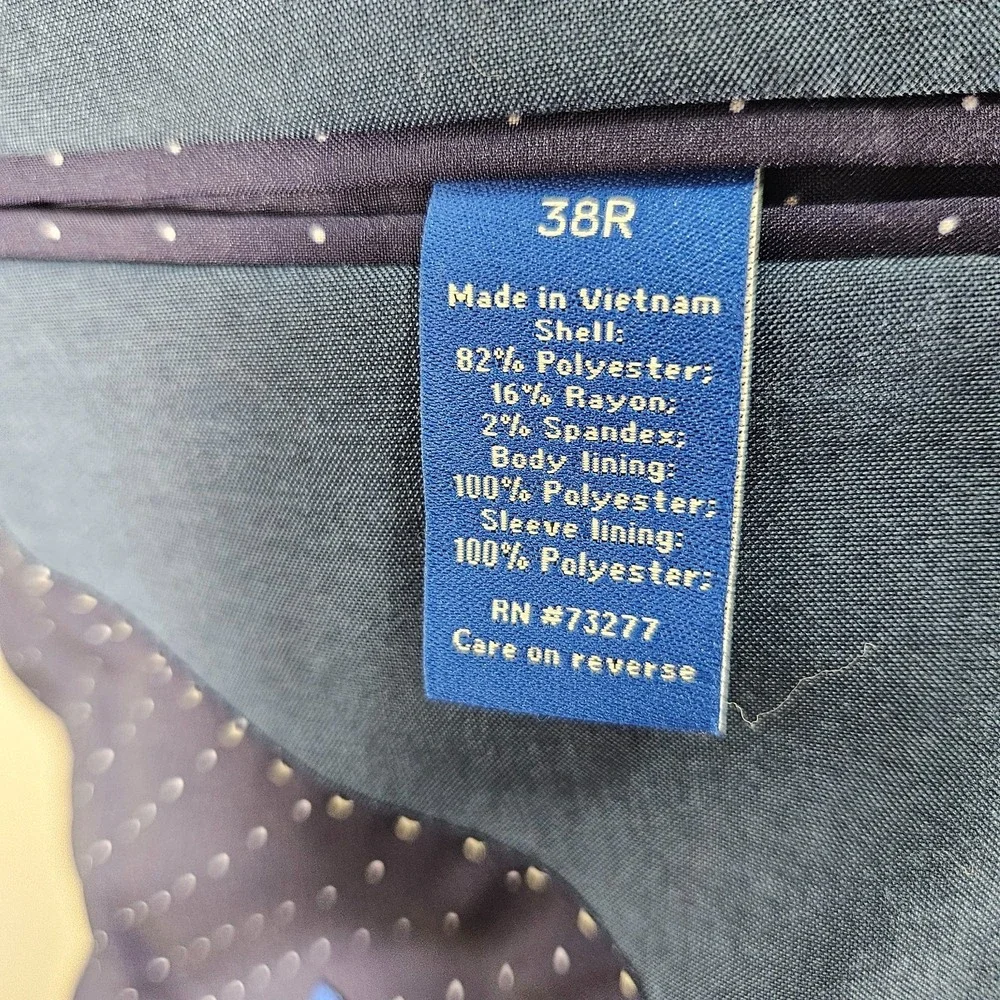 APT.9 Men's Two Button Sport Coat Blazer‎ Navy Polyester Blend Premier Flex 38R